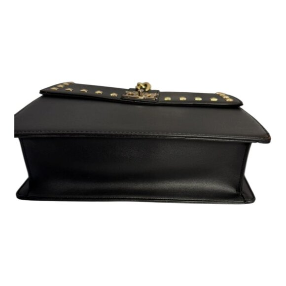 Badgley Mischka NWT monogram Bag black gold hardware studs Vegan leather - Picture 7 of 15
